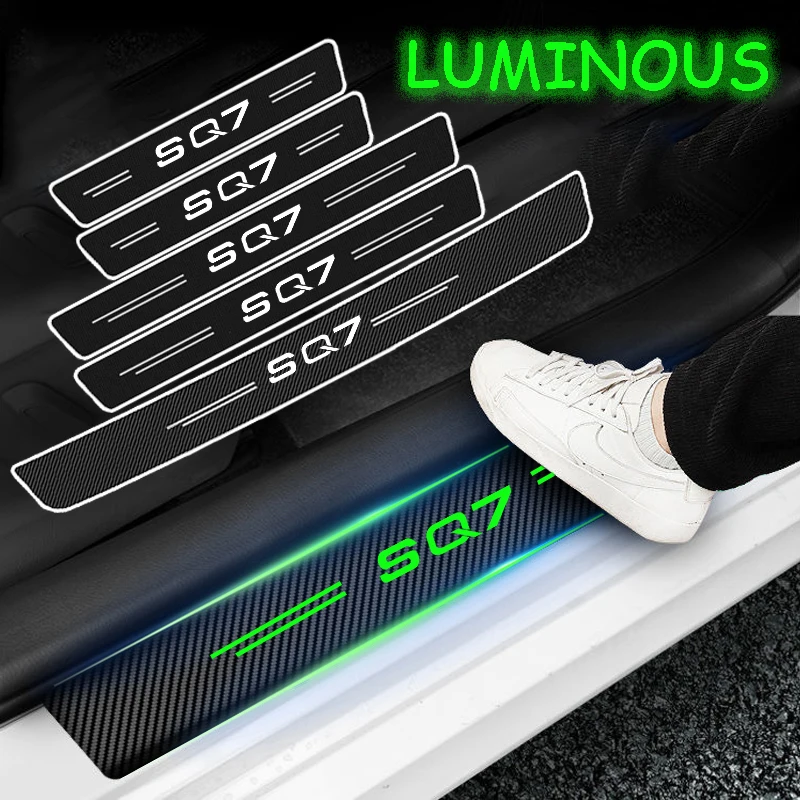 Nastro Soglia Incandescente Adesivi Protettivi Per Davanzale Della Portiera Dell'Auto Per Audi Sq7 Logo Tt S7 Strisce Luminose Per Paraurti Della Port