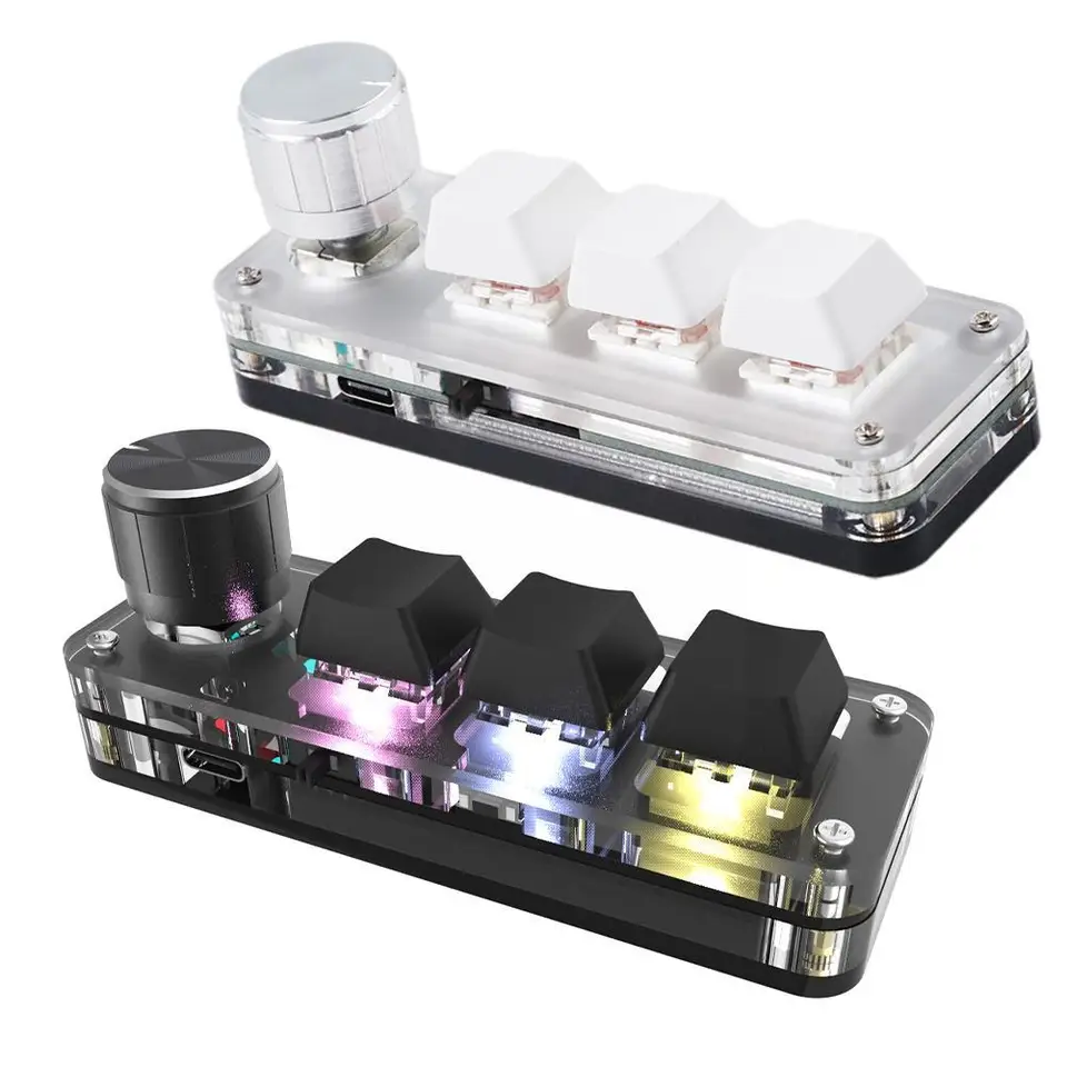 Mini Clavier Mécanique 3 Touches Alanmoship - RVB, Programmable, Touches Remplaçables, Pour Gaming/productivité