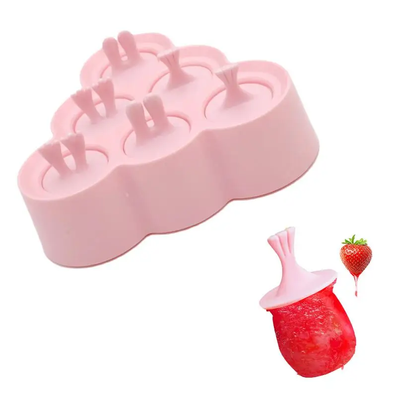 

Silicone Ice Cream Mold Popsicle Mold Hole Food Grade Ice Cube Tray Cake Fruit Juice Ice Pop Cube Maker Baking Accessories