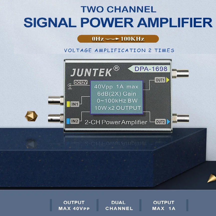 Amplificateur De Puissance De Signal Double Canal 40V - Bande Passante 0-100 KHz, Gain 2x, Alimentation 12V - Pour Tests, Contrôle Industriel - 10