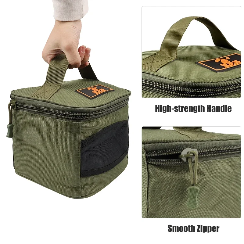 Pochette de rangement universelle pour moulinets pêche 500-10000 série tissu Oxford vert durable
