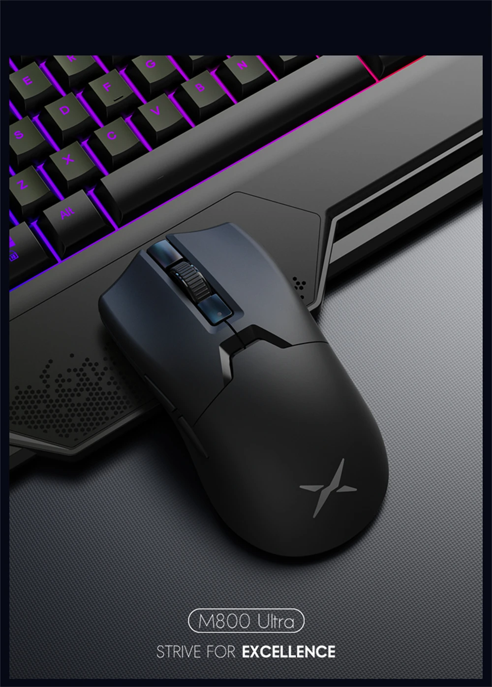 Mice para PC Gamer, Bluetooth Tri-Mode, 26000DPI, Compatível 4K, 49g, PAW3395