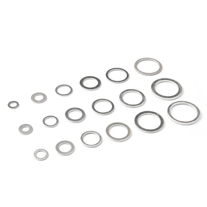 뜨거운 판매 200/280/450Pcs 알루미늄 플랫 가스켓 와셔 모듬 가스켓 금속 씰링 와셔 모듬 알루미늄 씰링 링