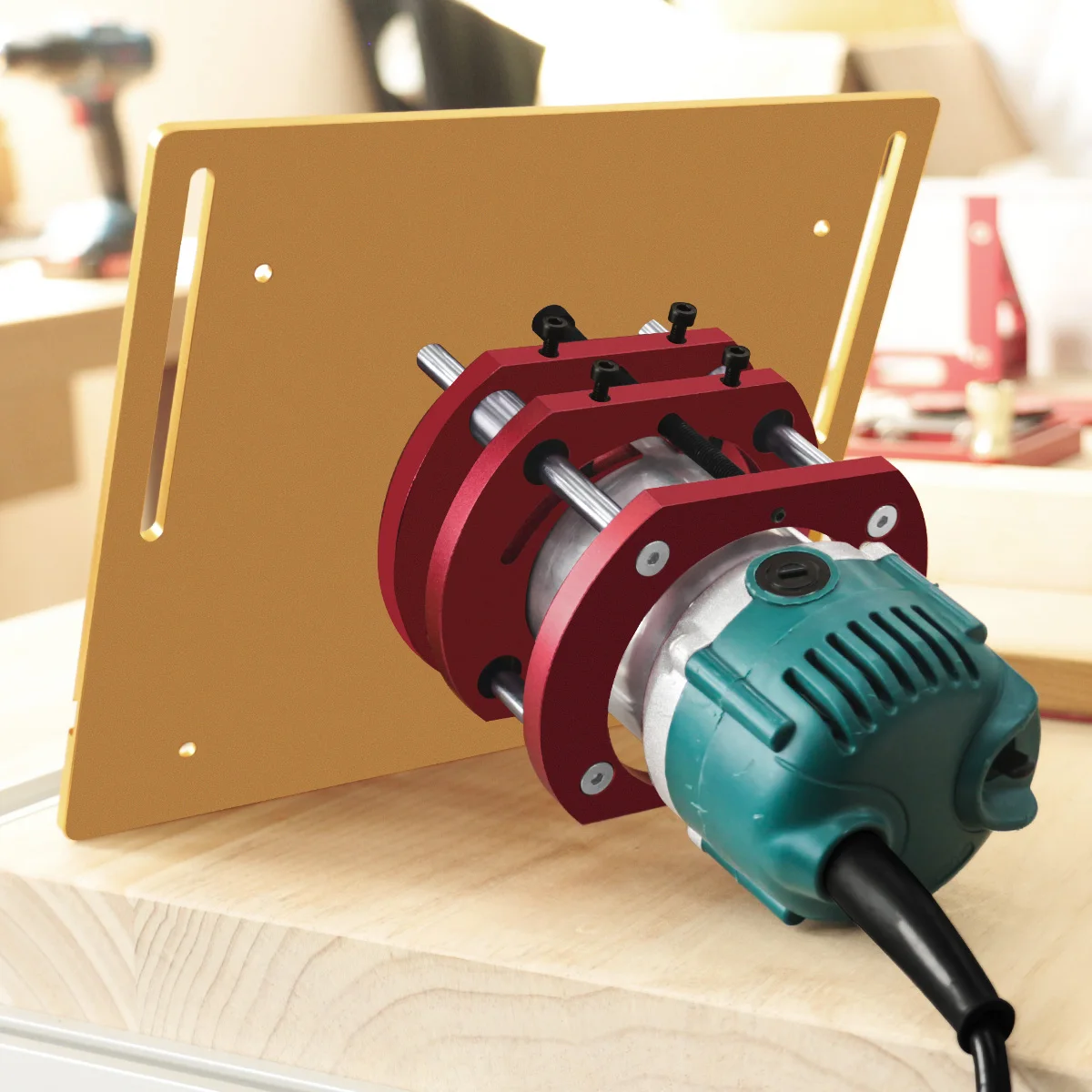 Adjustable Router Lift for Woodworking Benches - Precision DIY Tool with Insert Plate Lift Base