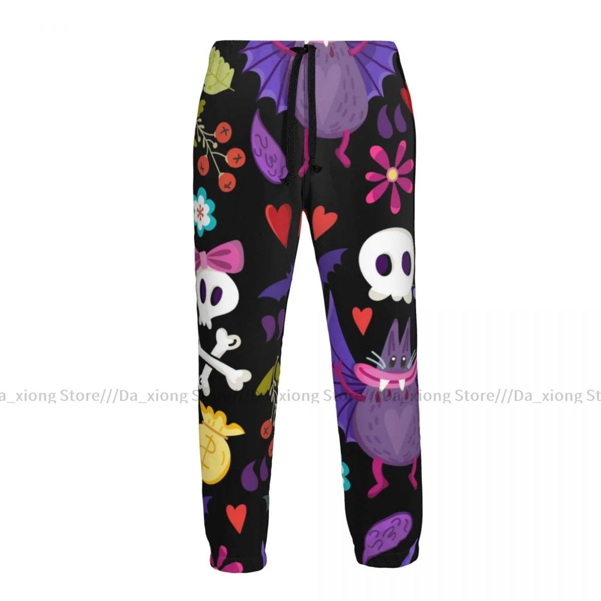 

Men Jogging Pants Streetwear Loose Casual Trouser Funny Skulls And Bats Man Pants Sweatpants