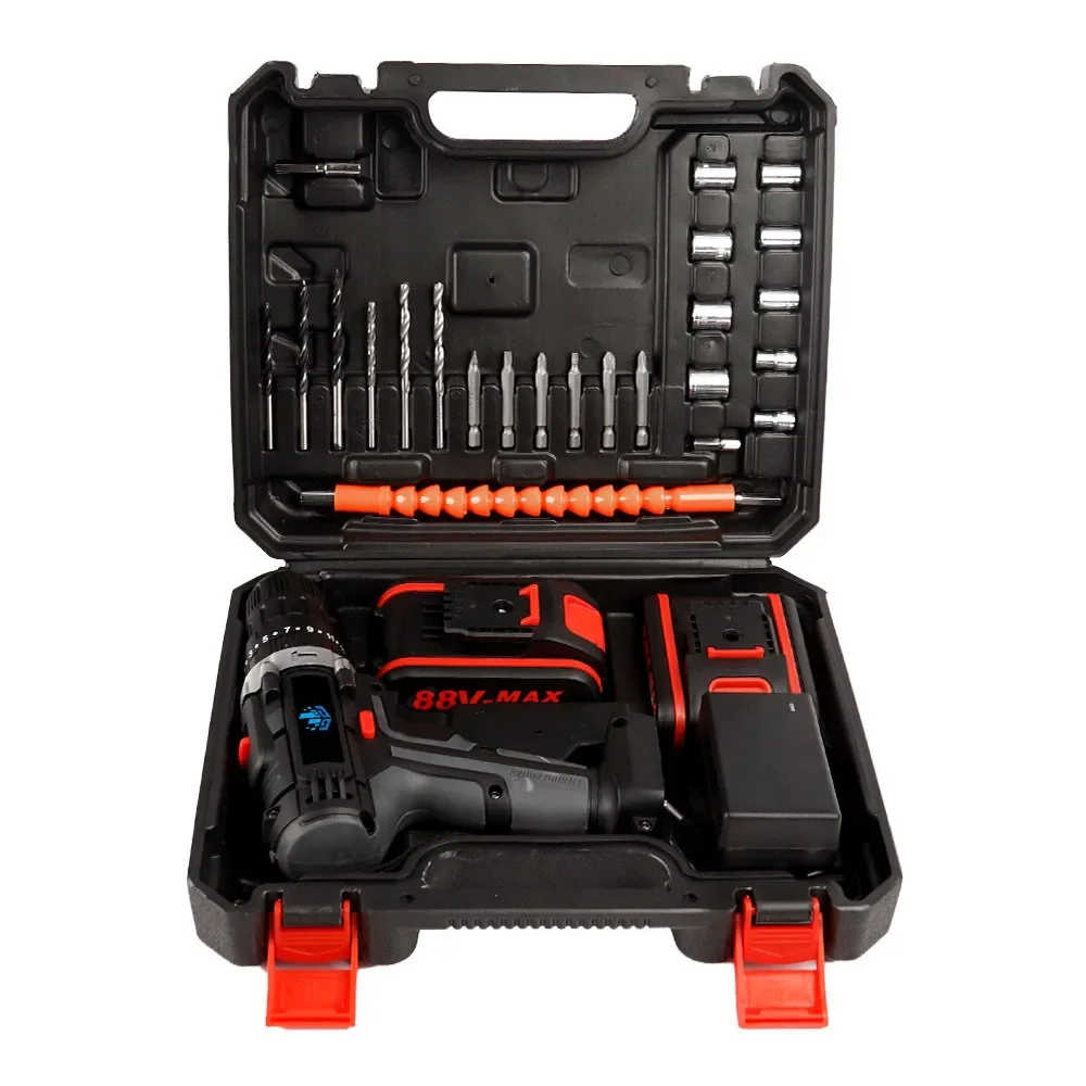 25 + 3 토크 무선 임팩트 전기 스크루 드라이버, 전기 해머 드릴, 전기 임팩트 드릴, DIY 가정용 전동 공구