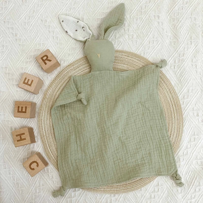 Muslin Absorbent Bandana Infants Feeding Bib Gift Baby Soothe Blanket Rabbit for Doll Appease Towel Gauze Bibs Teet muslin towel muslin feeding towel