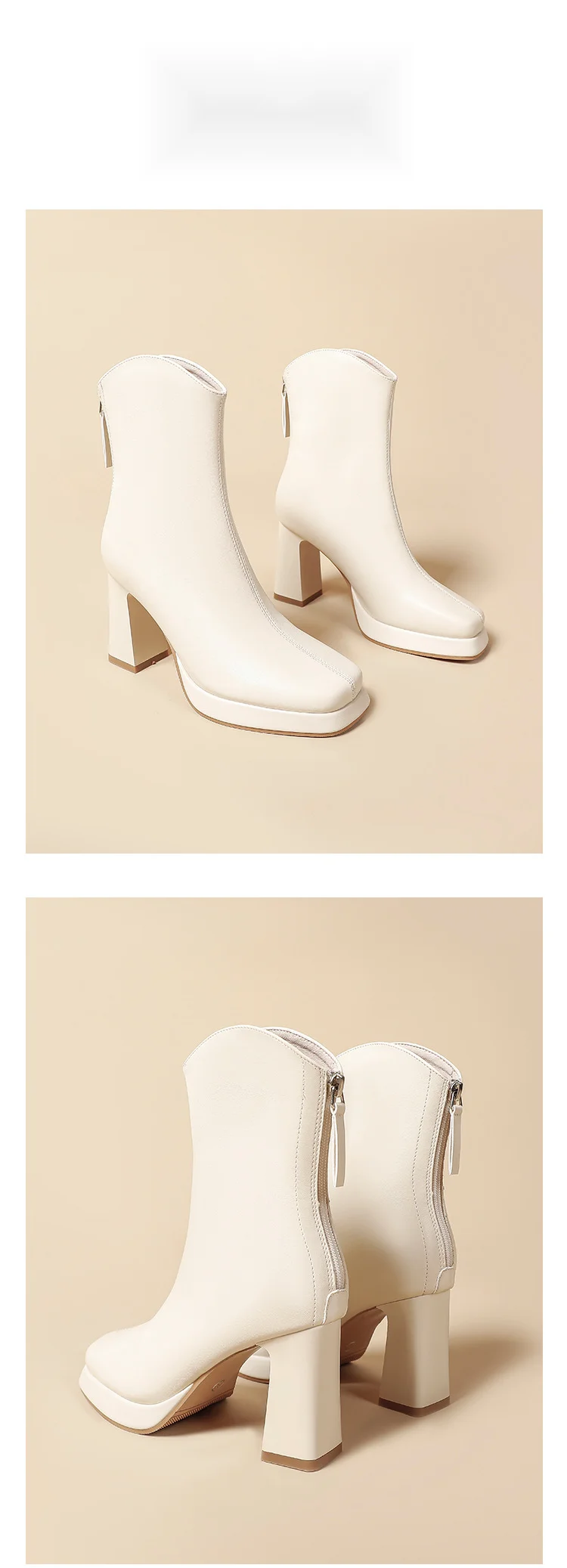 French Style Women's Ankle Boots With Thick Heels And Platform_voghion.com