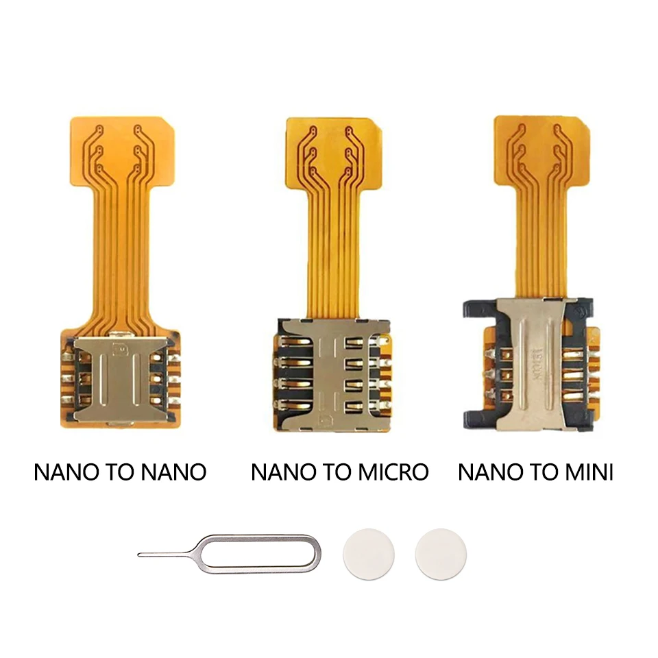 Hybrid Dual SIM Card and Micro SD Extension Adapter