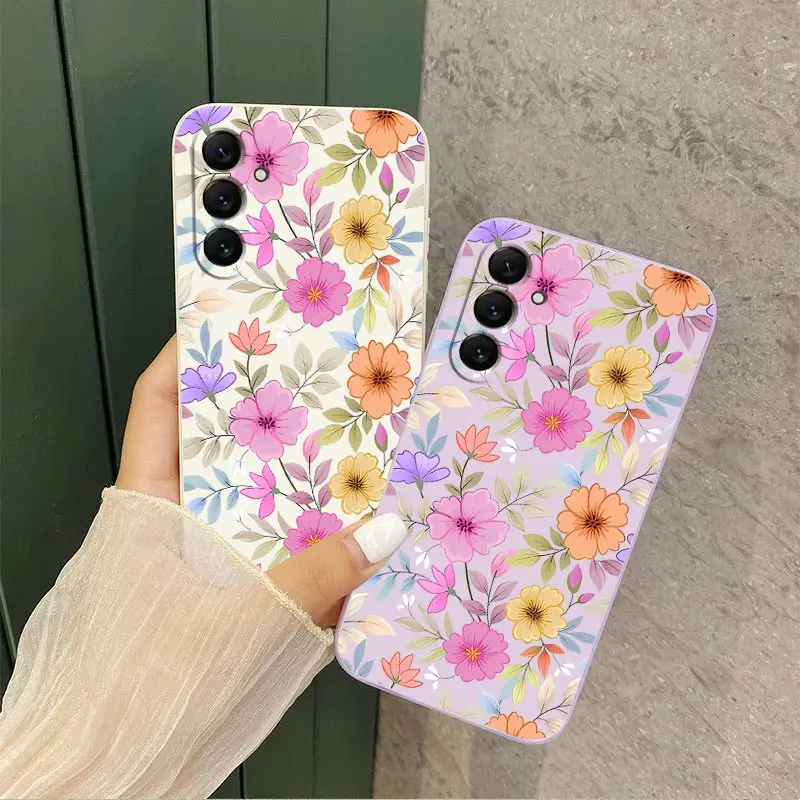 Vibrant Floral Silicone Phone Case Cover