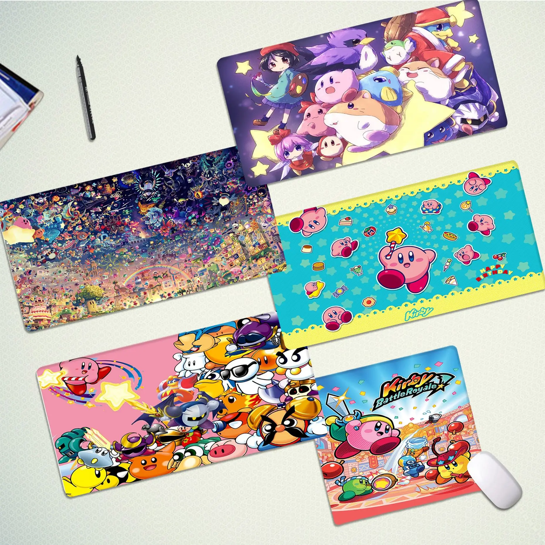 

K-KirbyS Mousepad girl pad Keyboards Mat Rubber Gaming mousepad Desk Mat Size for large Edge Locking Game Keyboard Pad