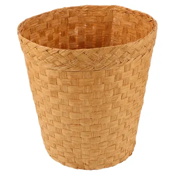 Robusto pattumiera in rattan di bambù, cestino portaoggetti intrecciato, contenitori per rifiuti domestici, camera da letto, cestino per rifiuti, bagno, cestino per rifiuti in vimini, per uso domestico 1