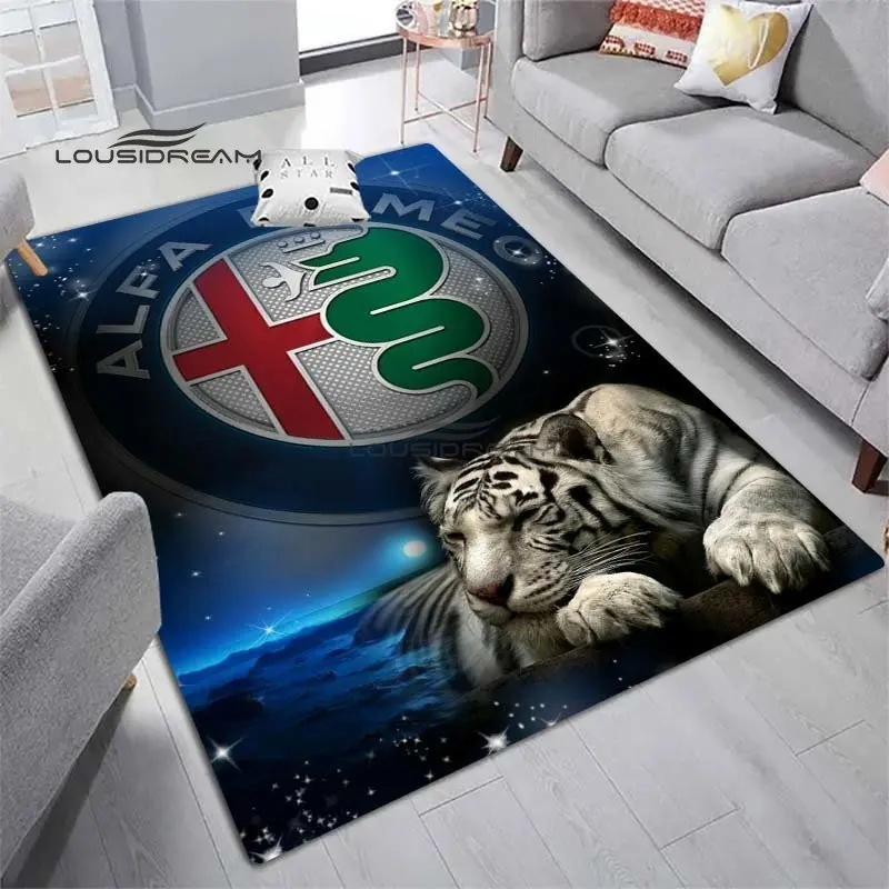 Alfa Romeo Logo Carpets and Rug 3D Printing Fashion Carpet Living Room Bedroom Decorate Large Area Soft Carpet Kids Room Rug 6