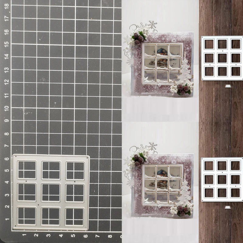 

Window Frame Metal Cutting Dies Stencil Scrapbook Diy Album Stamp Paper Card Embossing Decor Craft Knife Mould