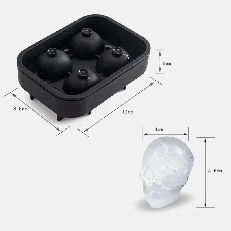 Ice Cube Maker 3D Mold Brain. Bar Party Silicone Trays Fun Shapes Molds,  Silicone Mold for ice, chocolate cakes designs - Black (2 Pack), New