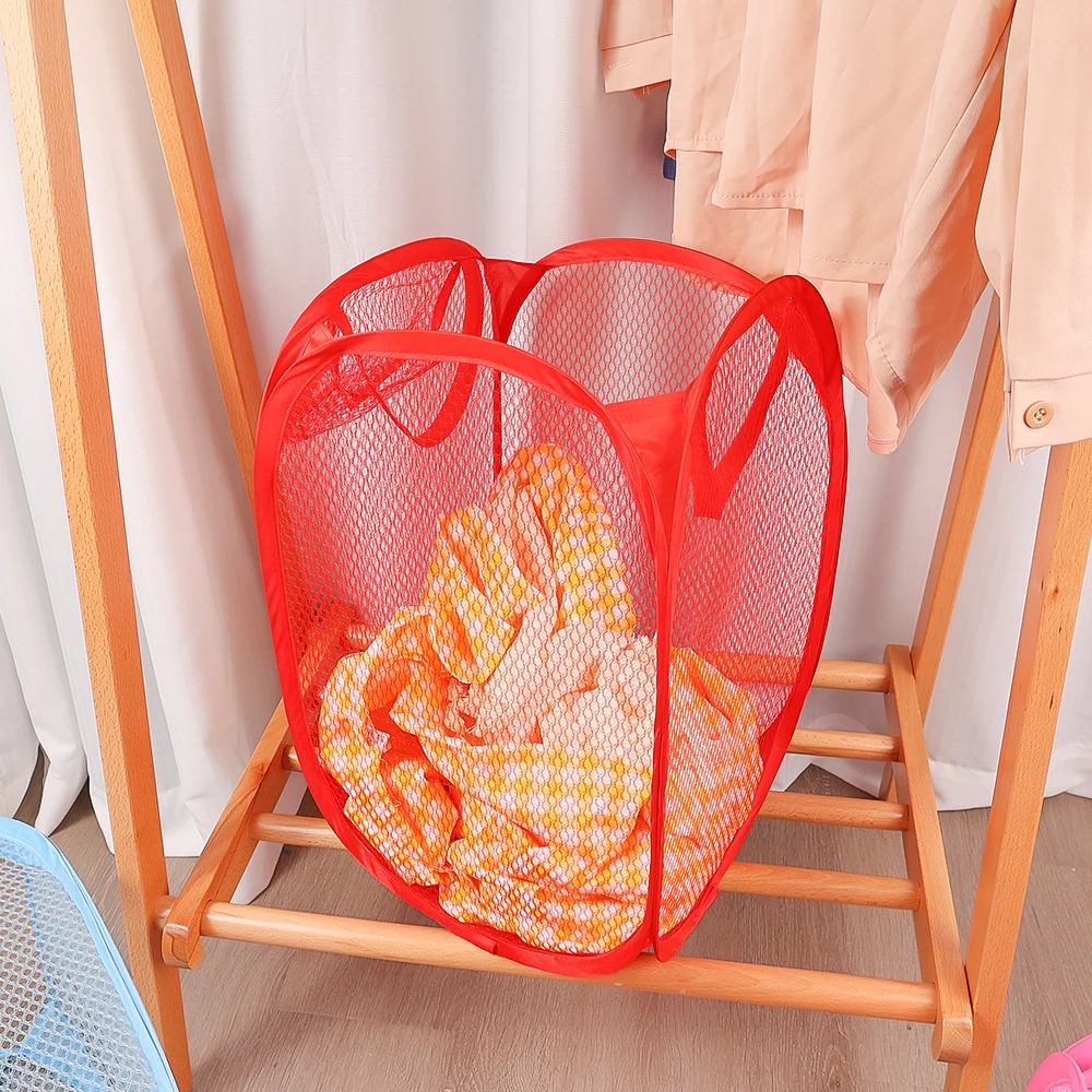 Large Capacity Foldable Laundry Basket Mesh Breathable Cylindrical Laundry  Bucket Bundle Mouth Toy Dirty Clothes Storage Barrel - AliExpress