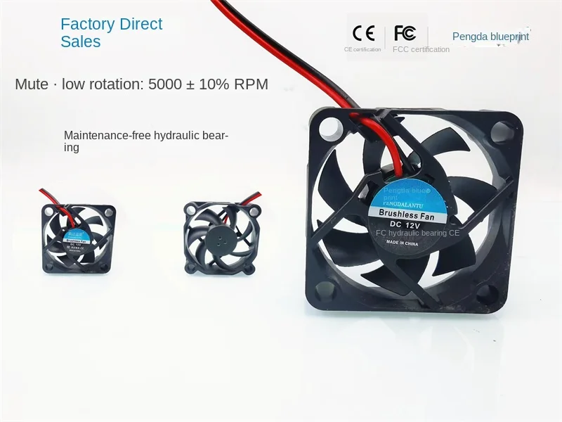 Brand new Pengda blueprint 4010 silent 12V hydraulic bearing 5000 rpm 40*40*10MM cooling fan 3d printer turbine fan 12v 24v 40mm 10mm 4010 40mm dc turbo fan hydraulic bearing blower radial cooling fans for creality cr 10