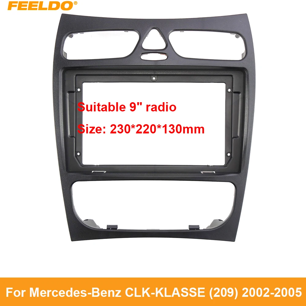 Car Audio 9 "Big Screen Head Unit Dash Fascia Panel Frame Kit Adattatore Per Mercedes-Benz Clk-Klasse (209) 2002-2005 Dash Frame