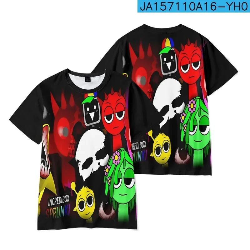 3D Sprunki t shirt T Shirt 3-14 years Tshirt Summer Kids Short Sleeve Boys Girls Tops Tees t shirt,kids t shirt