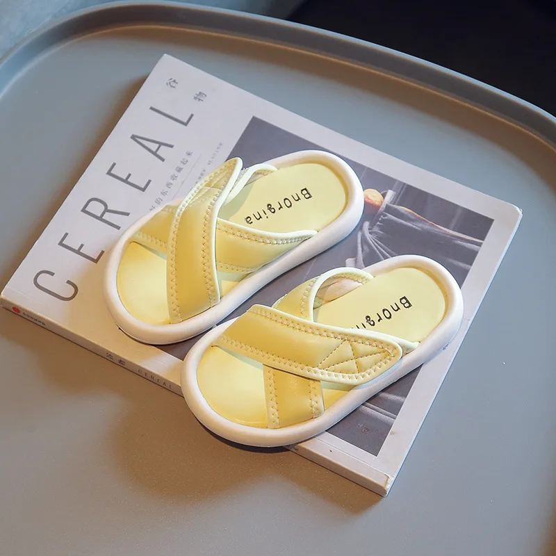 

Children Slippers Fashion Comfy Outside Slides Summer Casual Lightweight Comfortable Breathable Kids Flat Shoes A317