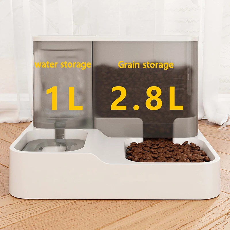 

Large Capacitym Wet and Dry Separation Dog Food Container Drinking Water Bowl Cat Automatic Feeder Water Dispenser Pet Supplies