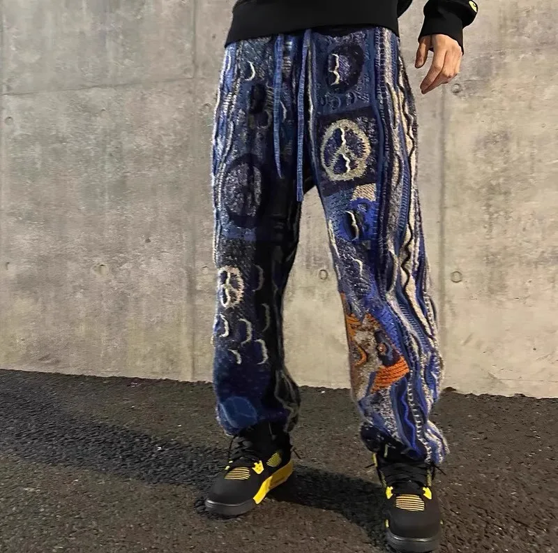 2024 Kapital Knitted Pants Hip Hop Retro Leggings Japanese Spliced Unisex Pants KZ997