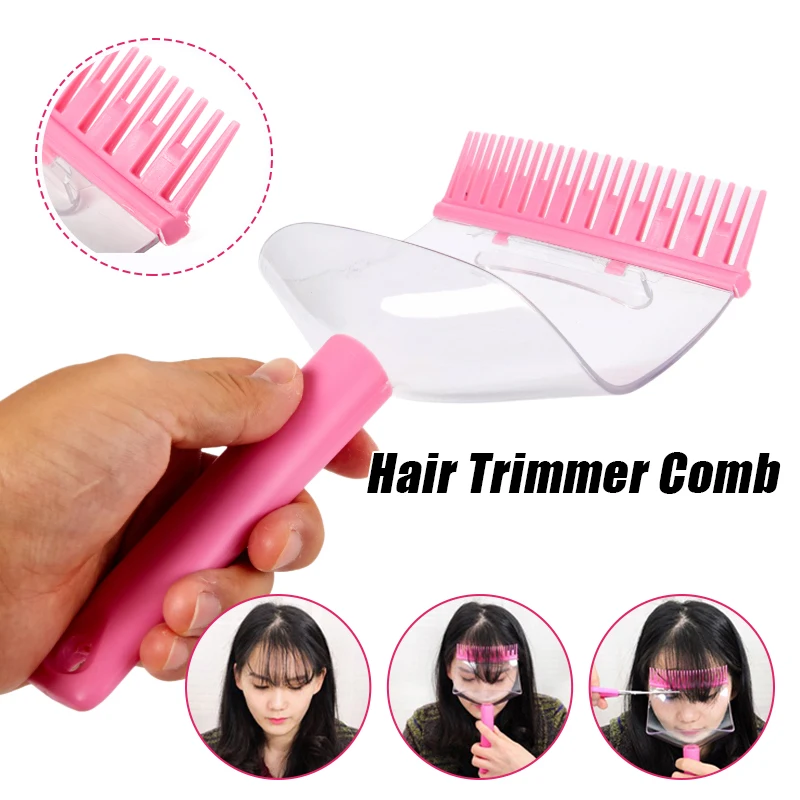 

DIY Обрезка волос, обрезка челки, женская розовая машинка для стрижки волос, расческа, направляющая для милой челки, линейка уровня, аксессуары для волос