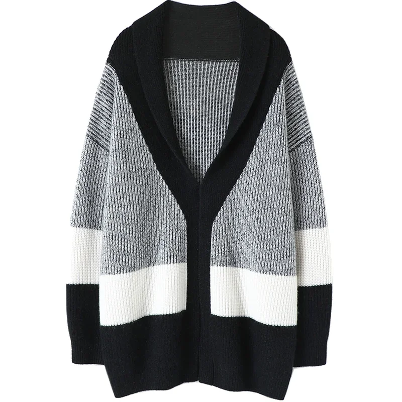

Thick Pullover 100% Cashmere Winter Warm Sweater Women New Fashion Designer Latest Fashion for Women Clothes Patchwork