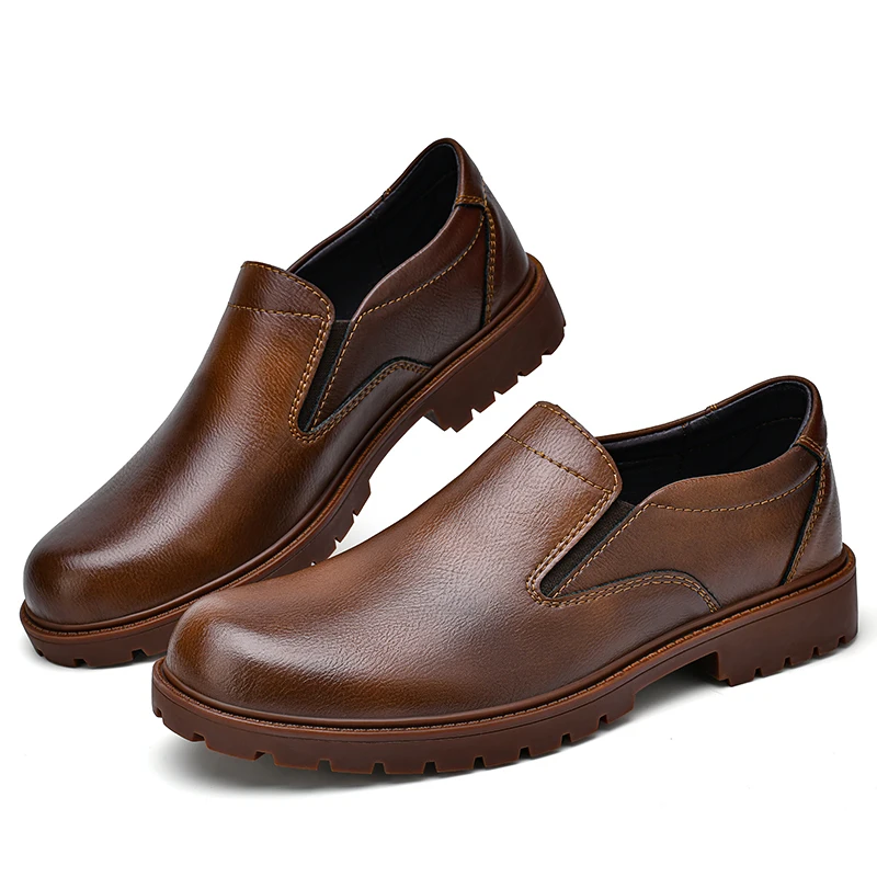 Mens Slip On Oxfords Loafers Casual Leather Shoes Pure Color New Arrival Italian Shoes Italian 4