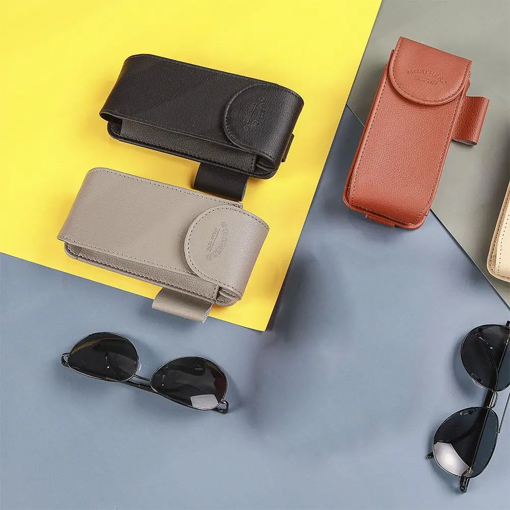 

PU Leather Car Sun Visor Point Pocket Organizer Bag Holder Holder Storage Glasses Card Bag IC Sunshade Car-styling Card V1X2