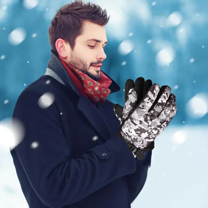 Winter Snowboard Ski Gloves Cotton Waterproof Breathable Snow Gloves Motorcycle Gloves for Cold Weather Mens Womens 6