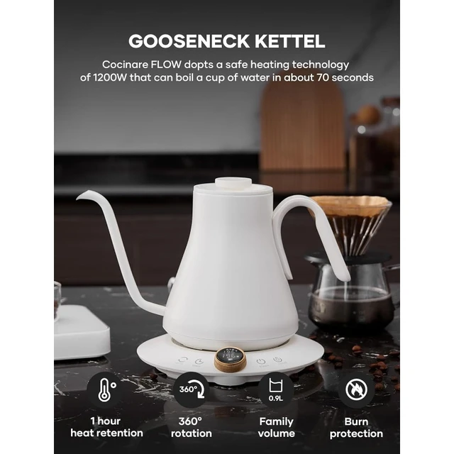 Cocinare Flow Gooseneck Kettle Black / US 120V