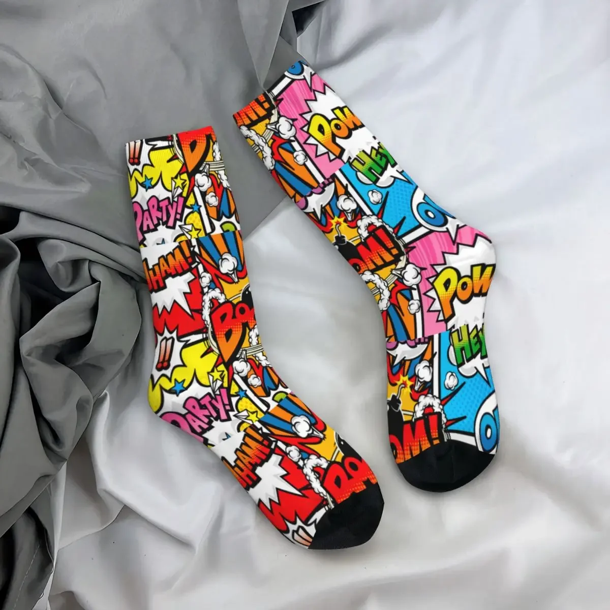 Autumn Winter Hip-hop Superhero Comic Pop Art Quote Basketball Socks