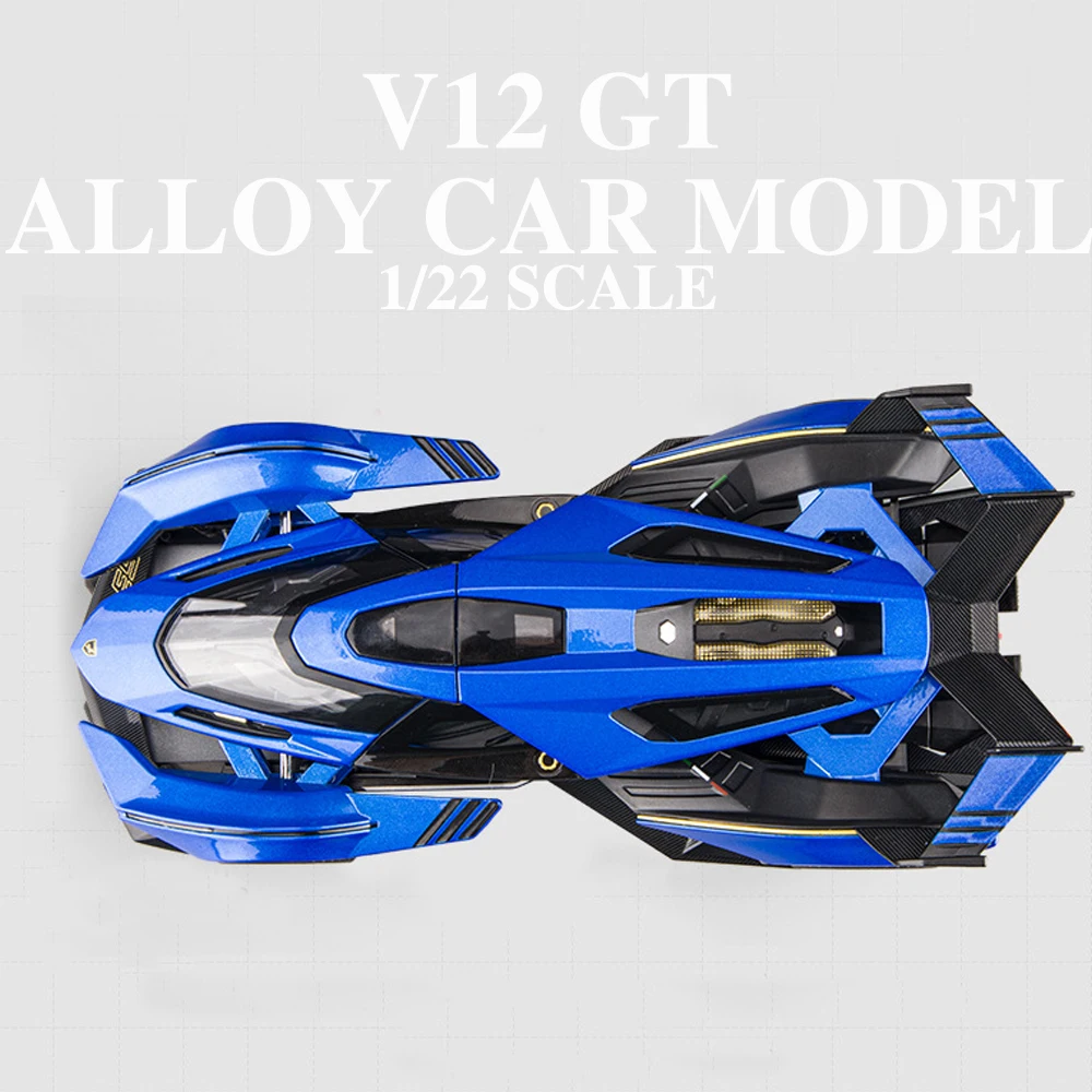 

New Diecast 1/22 Alloy Model Car Lambo V12 GT Simulation Supercar Metal Vehicle Toys for Boys Children Collectible Birthday Gift