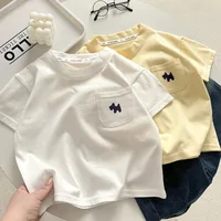 T-shirt pour garçons, haut ample pour enfants, chemisier à manches courtes et col rond pour filles, pull décontracté d'été pour bébés, vêtements neufs pour enfants 1