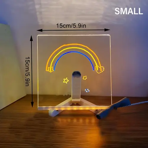 LED Note Board DIY Acrylic Night Light 7 Pens Drawing Board Rechargeable RGB Erasable Painting Drawing Boards Kids Birthday Gift - Image 7