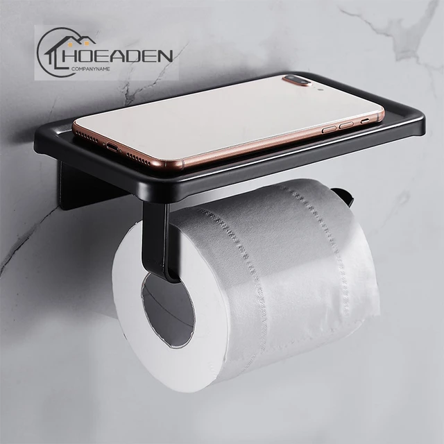 Toilet Paper Holder Cell Phone Shelf  Toilet Paper Holder Shelf Black -  Toilet Paper - Aliexpress