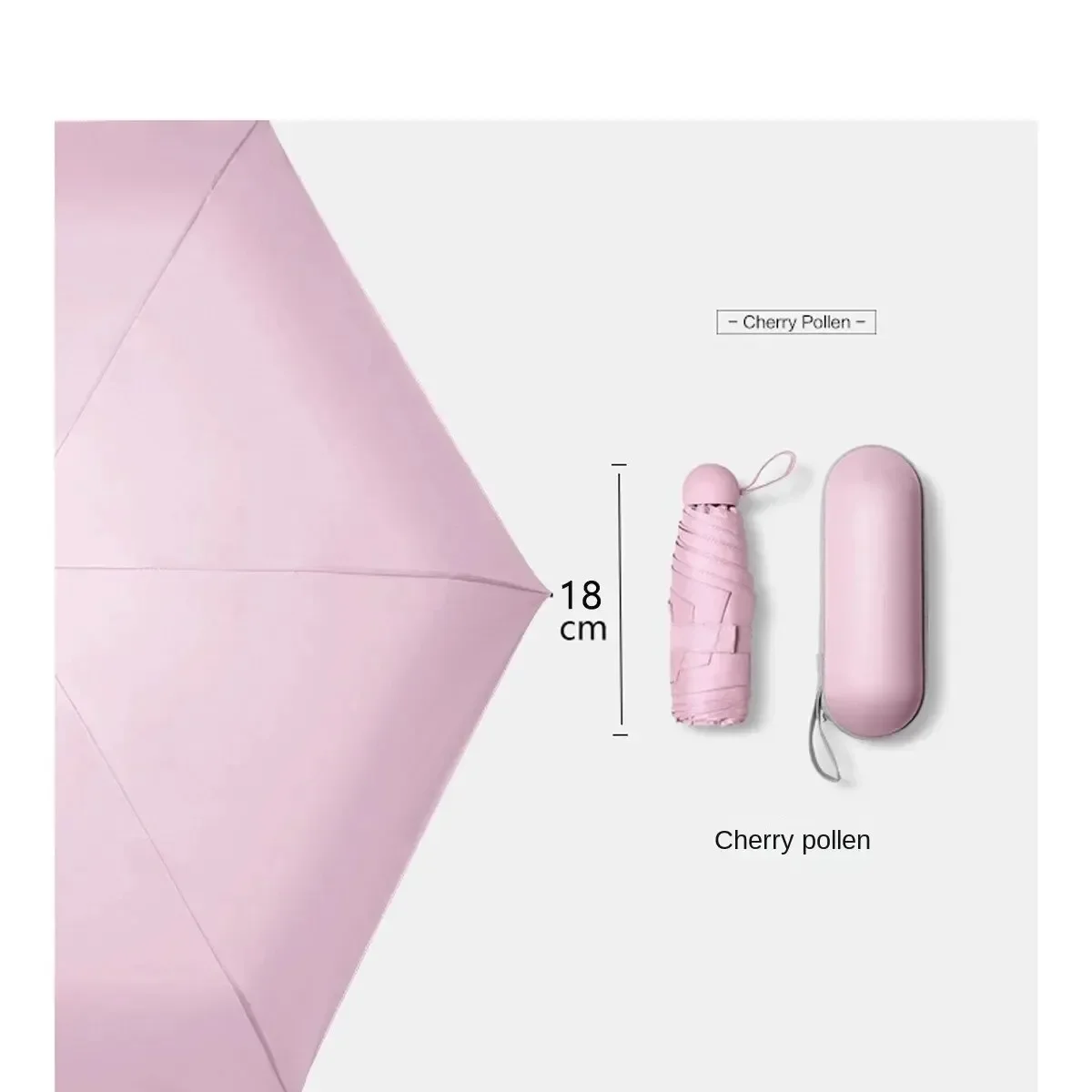 New Capsule Umbrella Portable Mini Sunshade Sunscreen Rain Umbrella Black Rubber Alloy Handle Foldable Sun Rain Dual Use Capsule