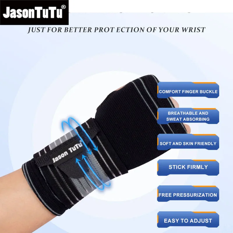 JASONTUTU 1 PCS Boxing Hand Wraps Wrist Brace Joint Protector Weightlifting Wrist Straps Support Protective Wrap