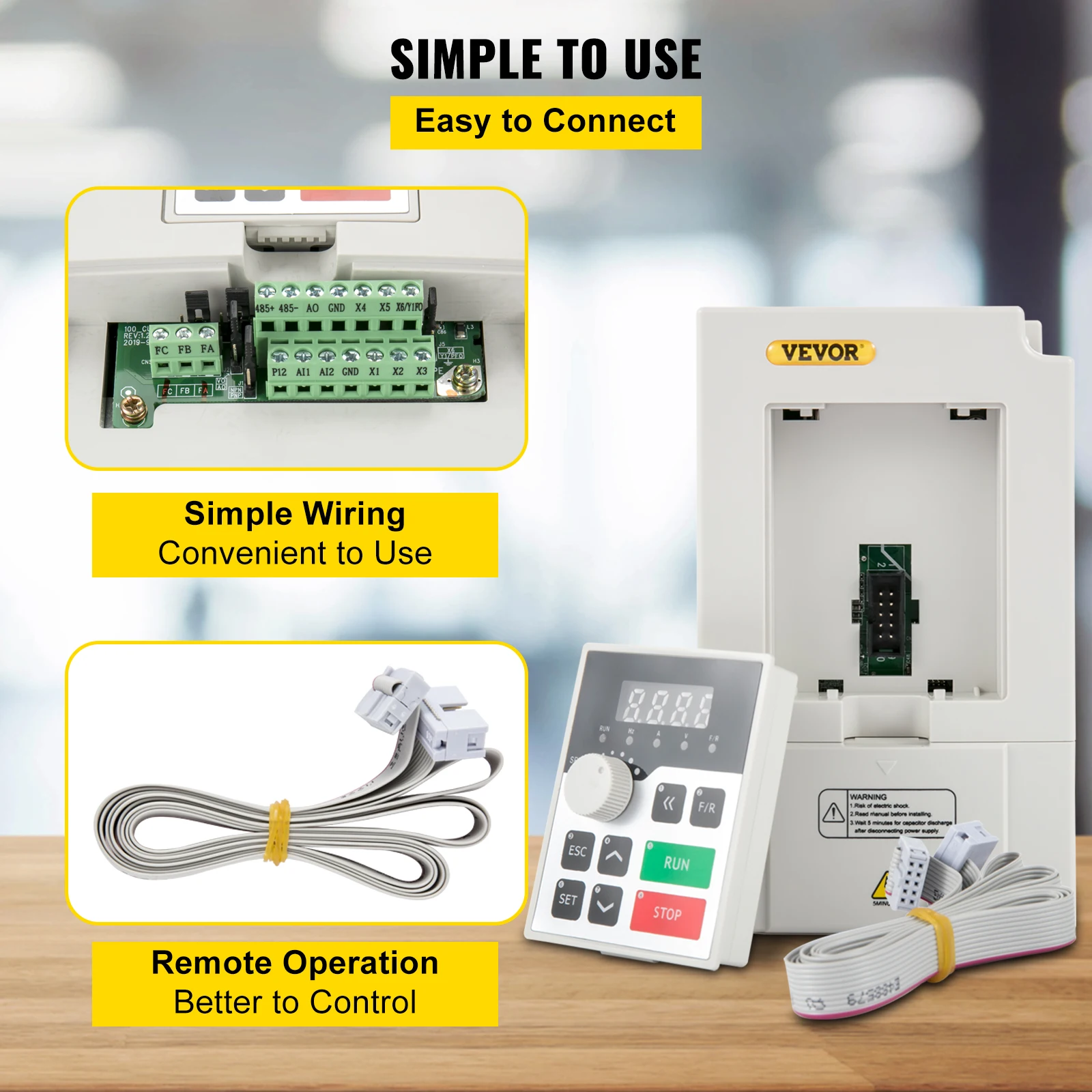 SucceBuy 2.2/3/4/7.5KW VFD Frequency Inverter 110V/220V 1/3P Input 3P Output Variable Frequency Drive CNC Motor Converter