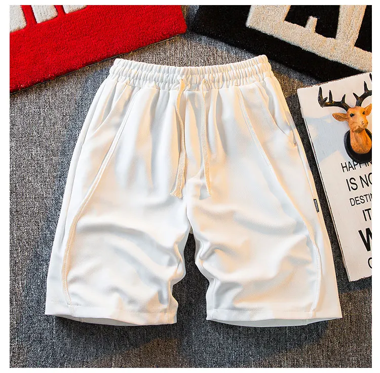 Description Picture 3 of item2024 Men Summer Fashion Loose Sports Basketball Shorts Men's Leisure Solid Color Short Pants Male Solid Wide Leg Shorts K384
