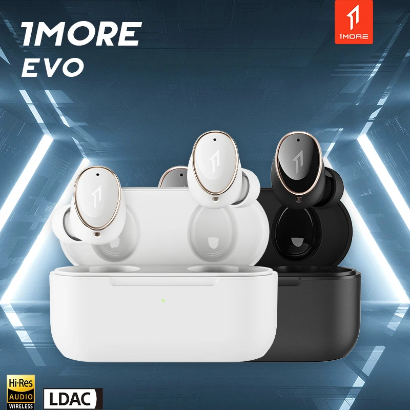

World Premiere 1MORE EVO Hi-Res Wireless Earbuds Audiophile LDAC Bluetooth 5.2 Headphones 42dB ANC Tws Connect 2 Device Earphone