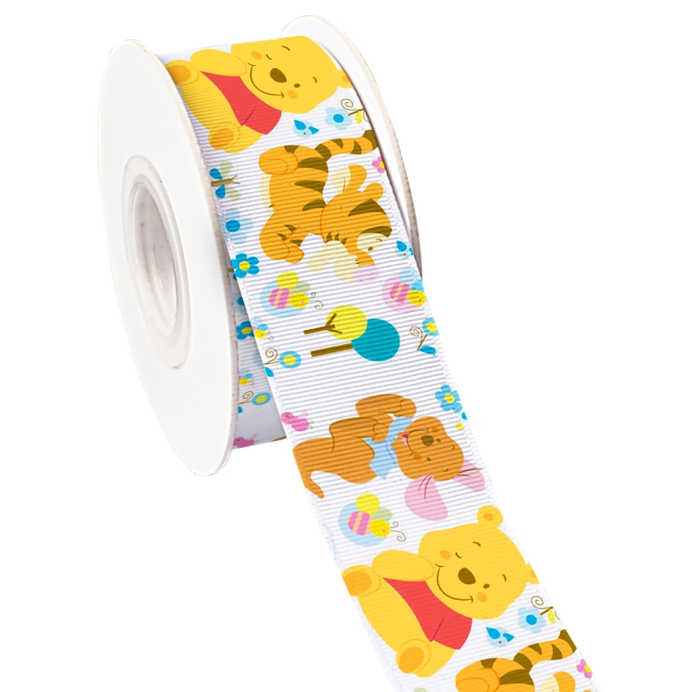 Grosgrain Ribbon Cartoon Disney Winnie Pooh 25MM 38MM 10yards Satin Ribbon For Family Party Decoration