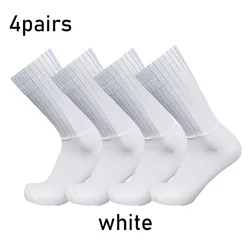 Aero Pure Color Non - Slip Cycling Socks - 4 Pairs Set (White)