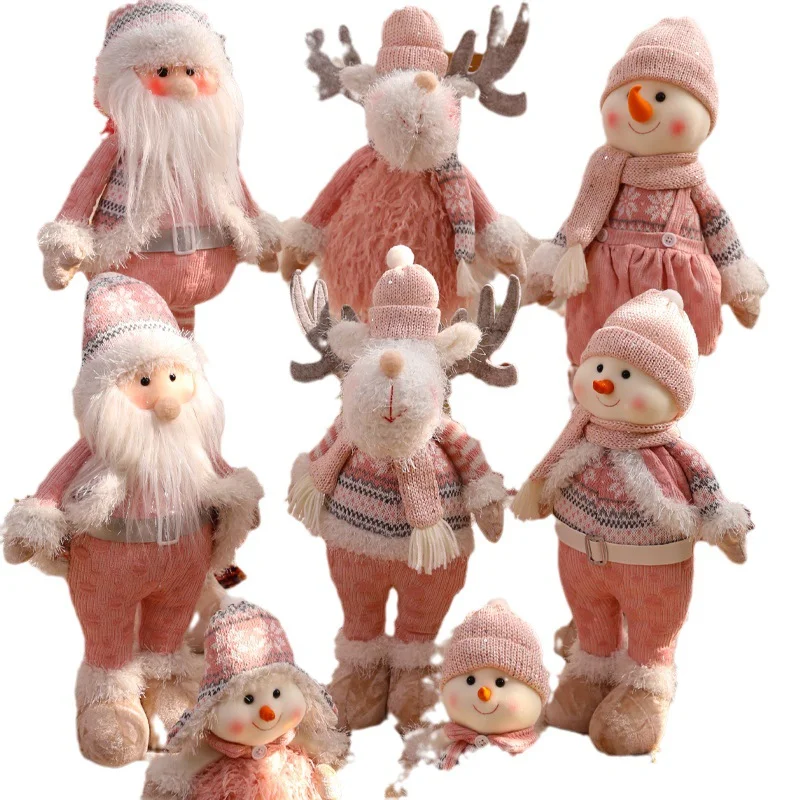 

BIG Pink Christmas elk old man decorations shop home atmosphere scene supplies Christmas tree holiday decoration New Year gift