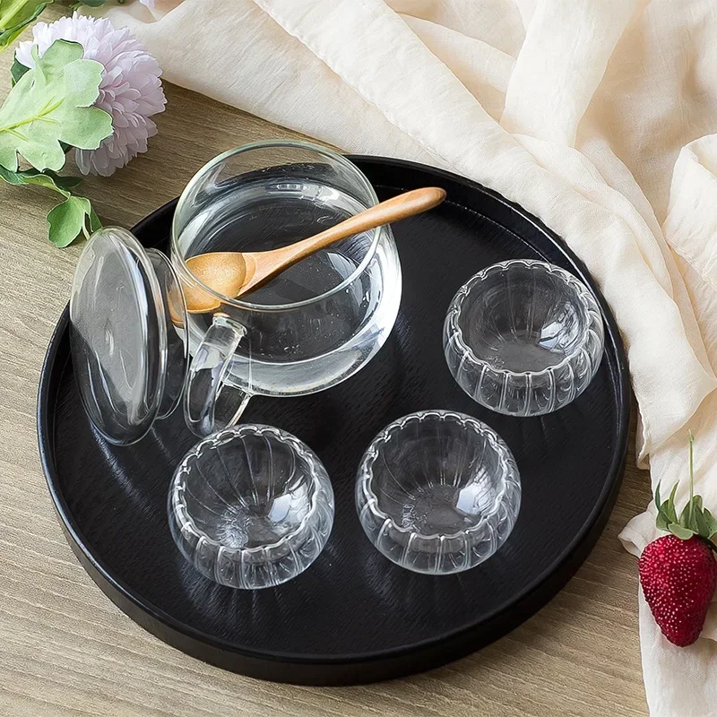 Wooden Tea Tray Round Rectangular Chinese Tea Serving