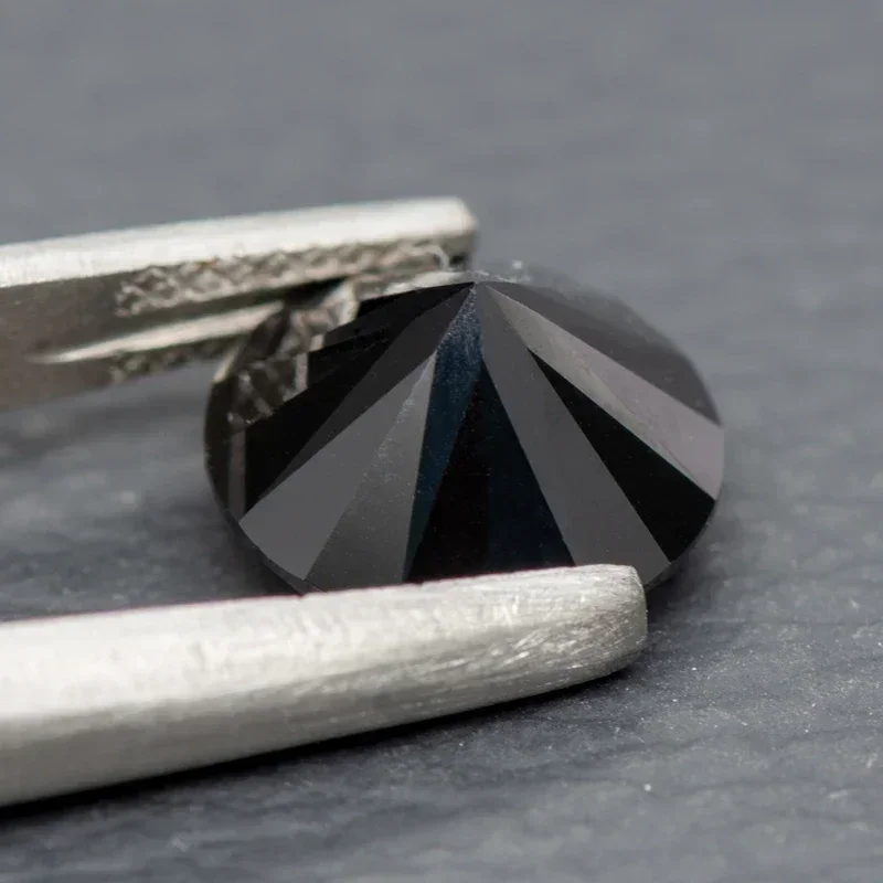 Moissanite Round Shape Black Color Primary Colours Small Size Charms Gemstone DIY Ring Necklace Earrings Materials moissanite charms materials