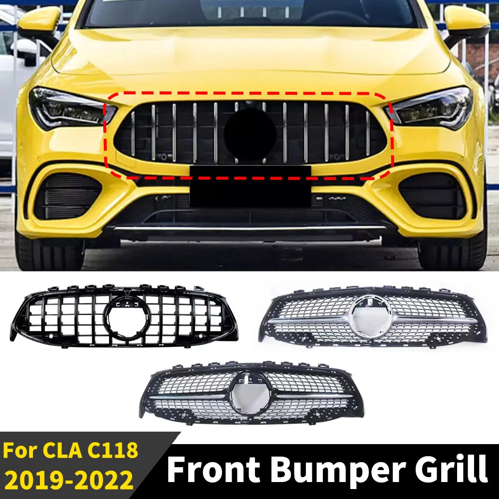 

Передняя решетка Sport GT Diamond Facelift, гоночный гриль для Mercedes Benz CLA W118 C118 2019-2022 180 250 260 200 220, внешняя часть