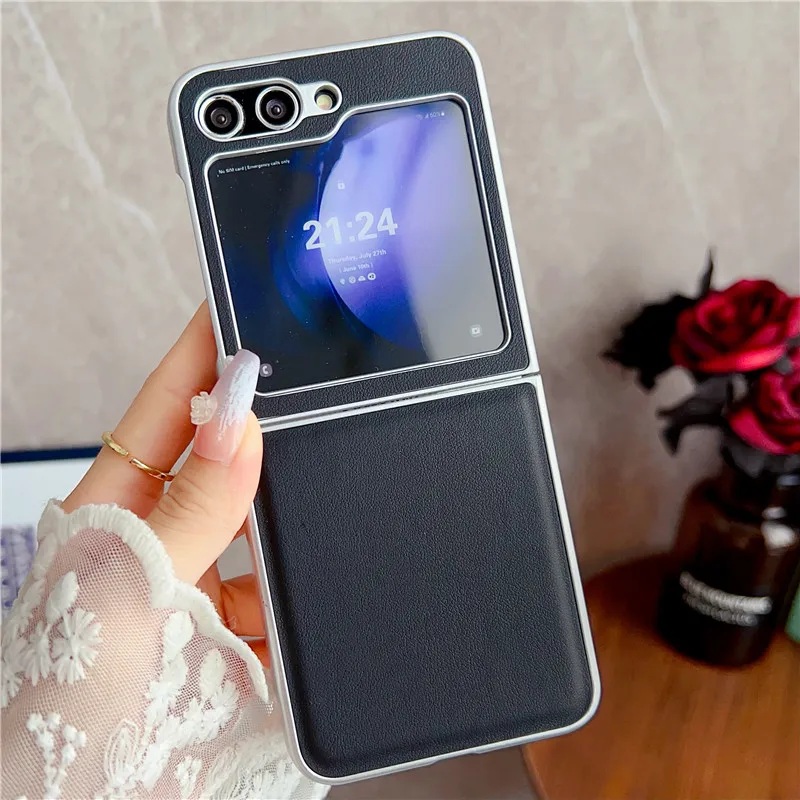 Phone Case For Samsung Galaxy Z Flip 5 5G Small Screen Tempered Film Protective Flip5 Cover Shell