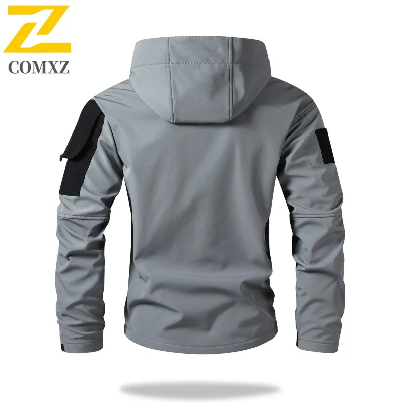 Tactical Waterproof Softshell Jacket Men's Outdoor Functional Windproof Breathable Military Style Hiking Camping Jacket Clothing